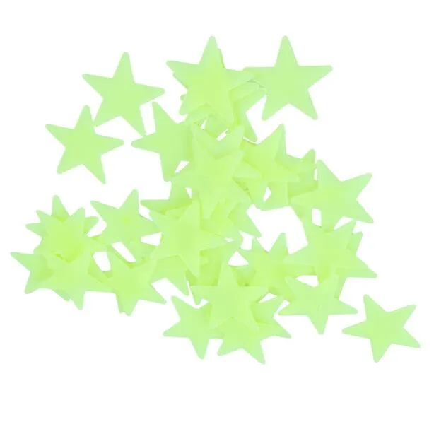 Resplandor Pegatinas de pared Calcomanía Bebé Niños Dormitorio Decoración para el hogar Color Estrellas Luminoso Fluorescente es GA83