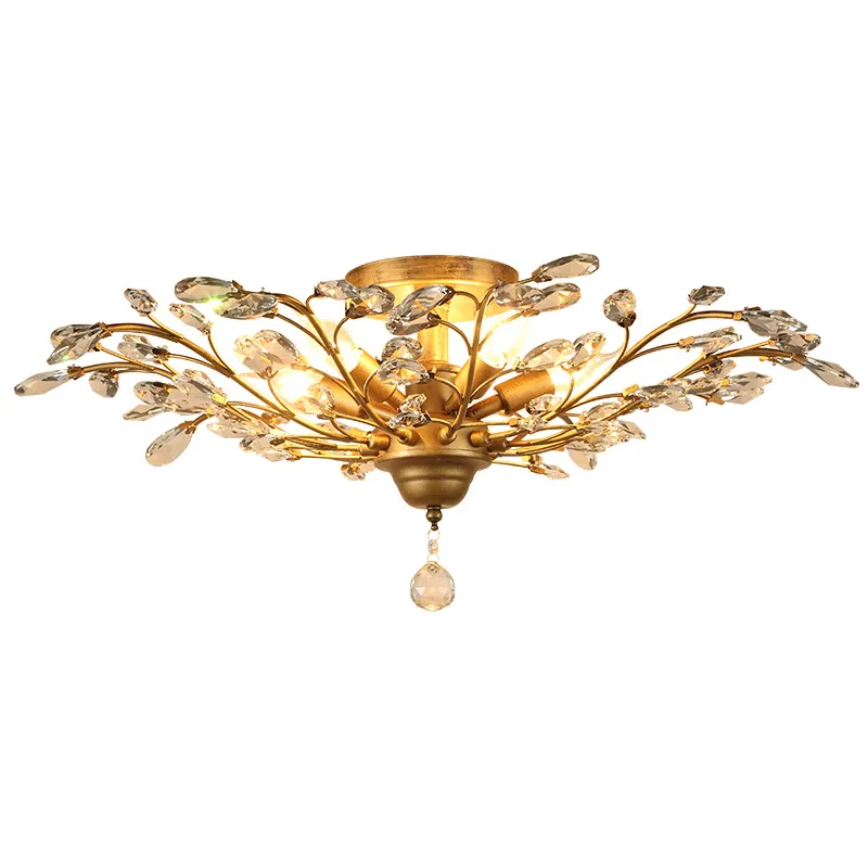 American Iron Crystal Chandelier Light Fixtures village Ceiling Lights Indoor Chandeliers lamp Black Bronze