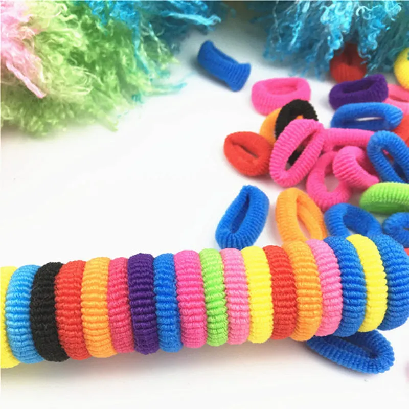 Färgglada härliga tjejer barn gummiband Ponny svanshållare elastiska hårband godis färg hår tillbehör gåva