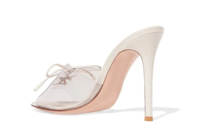2018 Transparent PVC chaussures En Cuir Talons Hauts Sandales Peep Toe Slingback Femmes Pompes D'été diapositives sandales Talons Minces Femmes Chaussures