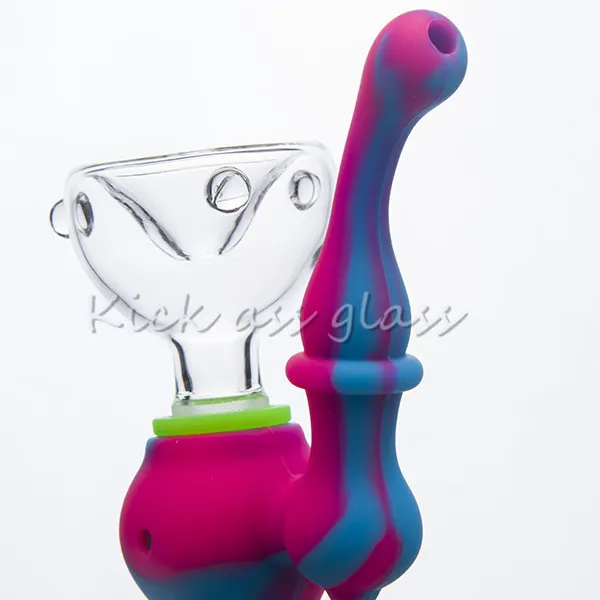 Silicone Smoke Water Pipes Smoking Accessories comb Perc Bongs Heady Rigs Mini Pipe small bubbler bowl Ceramic nail Hookah beaker 9329013