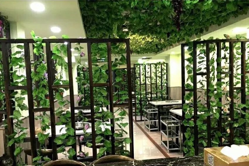 2.1 M long Simulation Ivy Rattan Climbing Vines Green Leaf Artificial Silk Virginia Creeper Wall Decoration Home Decor 