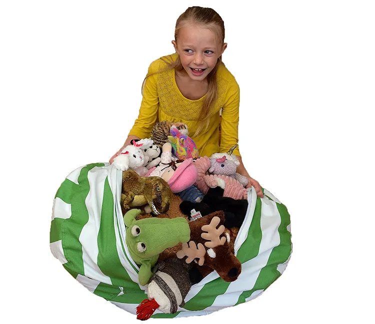 Creative Modern Storage Stuffed Animal Storage Bean Bag Chair Portable Kids Toy Storage Bag Play Mat Clothes Organizer Tool