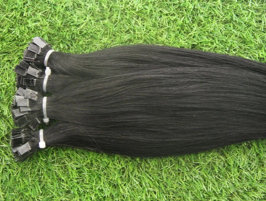 جيت أسود مستقيم الشعر بالكيراتين الإنسان الانصهار آلة الأظافر المسطحة طرف صنع ريمي قبل التمديد الشعر 100s 4B 4C