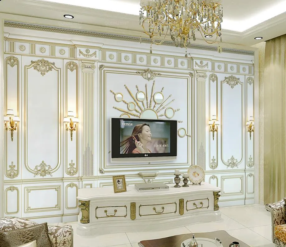 custom 3d mural wallpaper Embossed classical European 3d wall murals 3 d Living room bedroom Background wall nonwoven wallpaper