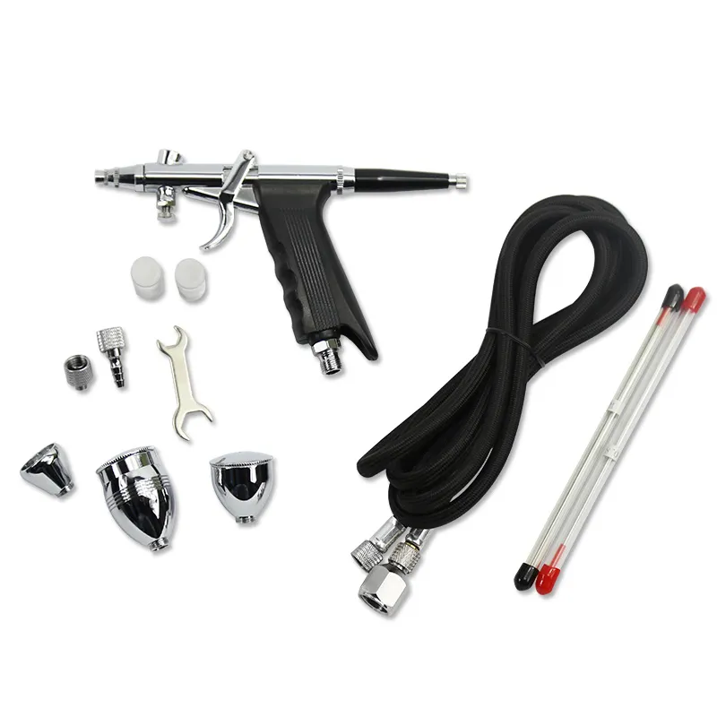 Dual-Action Airbrush with 30psi Auto Stop Compressor Kit Air Brush