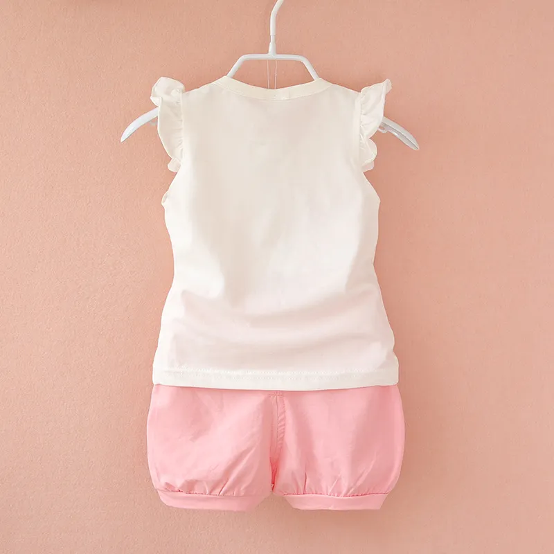 Venda quente bonito meninas do bebê crianças flores tops camisa + calças shorts 2 pçs / set roupas de verão roupas de alta qualidade