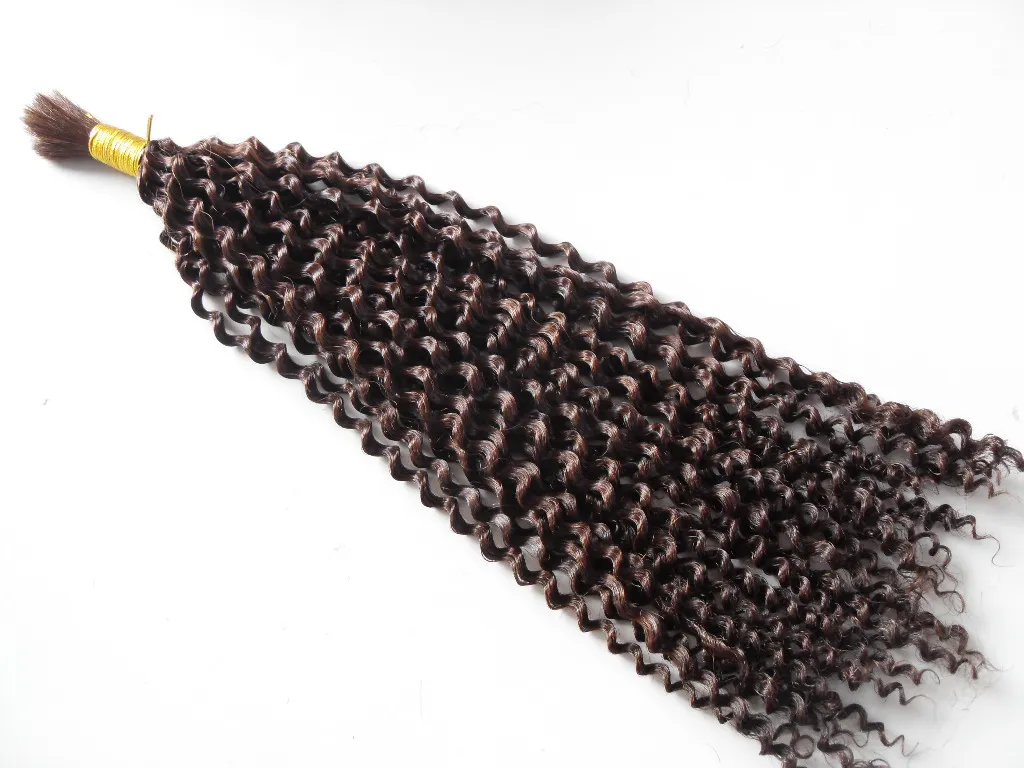 Brazylijski Human Virgin Włosy Kinky Kręcone Włosy Pakiet Extensions Włosy Nieprzetworzone Natural Black Ciemnobrązowy kolor Gruby