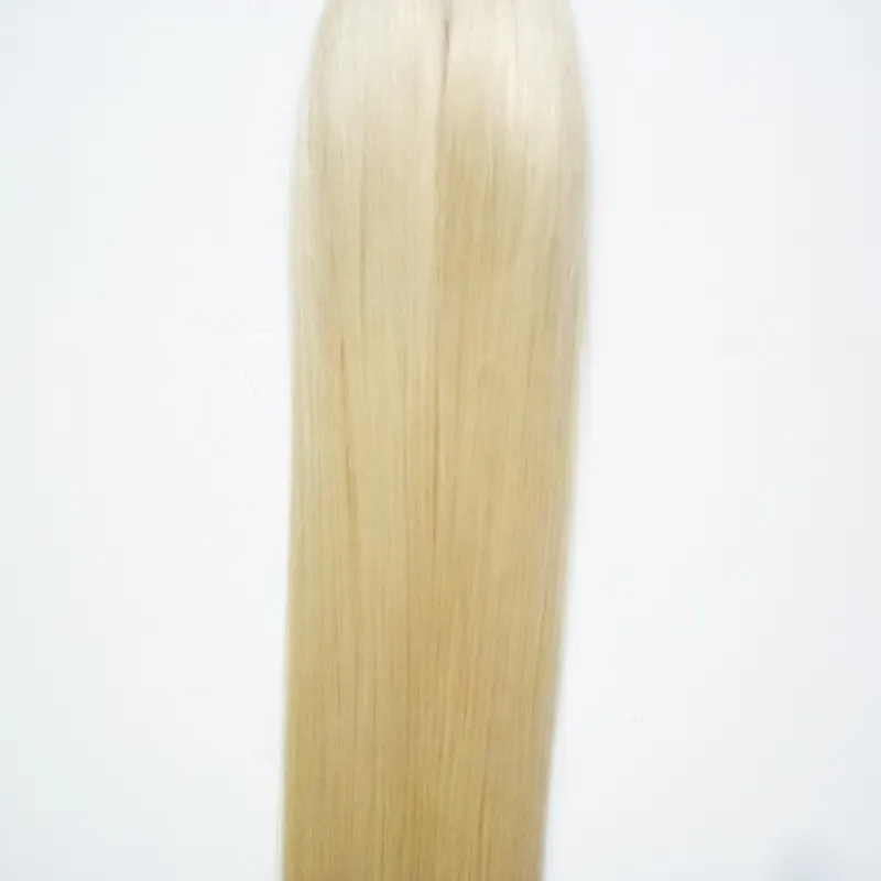 Flat-Tip cheveux humains sur Capsule cheveux Real # 613 Bleach Blond 100g Remy kératine cheveux droits humains Natural Human