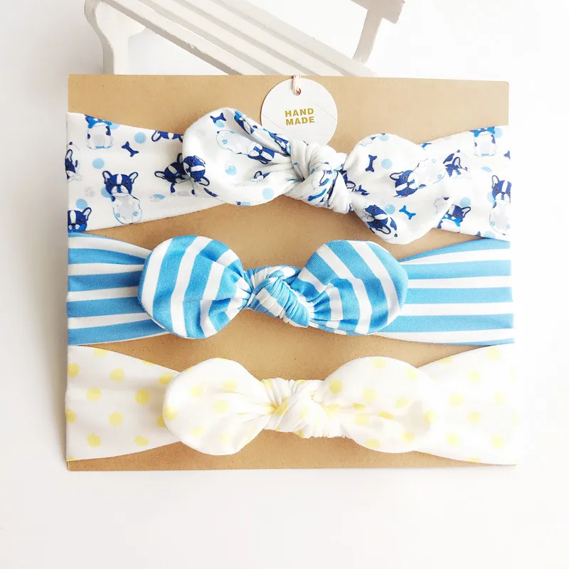 50lot bébé fille bandeau cheveux accessoires noeud nœuds lapin bande cadeau d'anniversaire fleurs imprimé géométrique Boutique