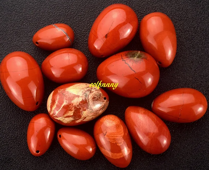 3 pièces naturel rouge pierre Yoni oeuf Jade oeufs pour les femmes Kegel exercice serrer les muscles vaginaux Ben Wa boule de Massage