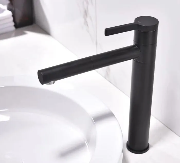 ottone rame colore nero opaco rubinetto estraibile lavabo lavabo miscelatore in rame caldo e freddo miscelatore acqua rubinetto rubinetto del bagno BF012