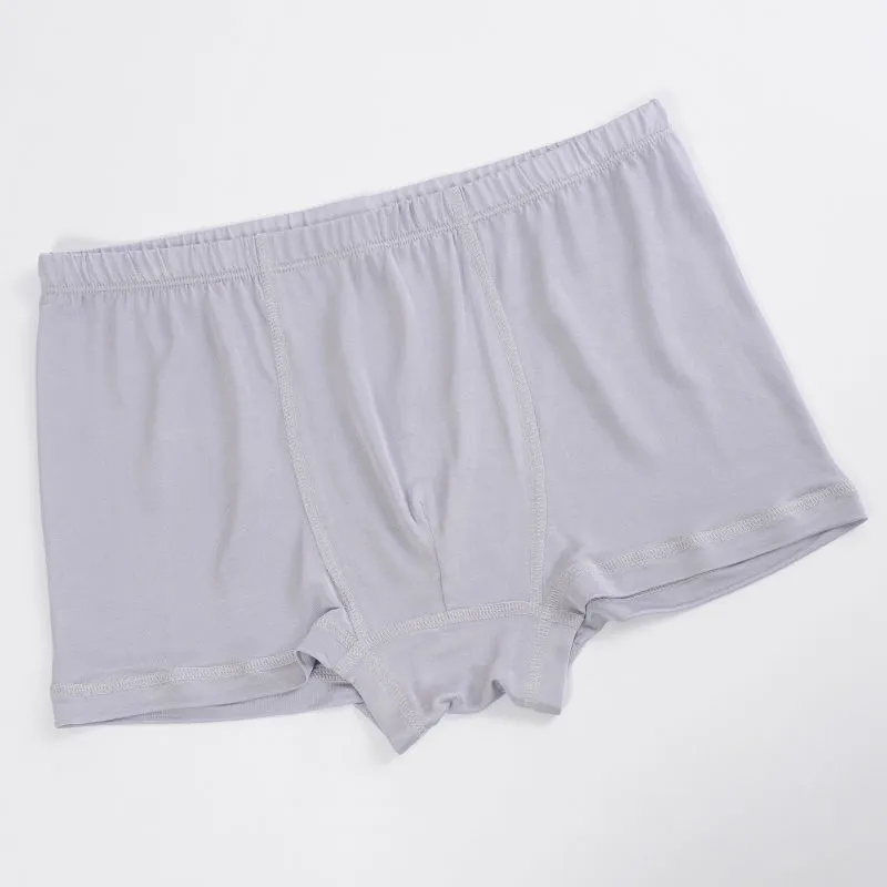 Homens boxer shorts 100%naturais de seda calcinha de seda