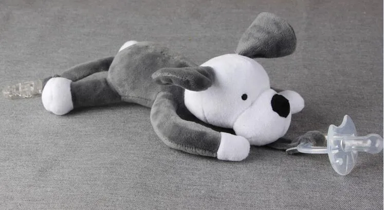 10 Style Nouvelle sucette animale en silicone avec jouet en peluche bébé girafe éléphant mamelon enfants nouveau-né enfant en bas âge Les produits incluent pacif2060061