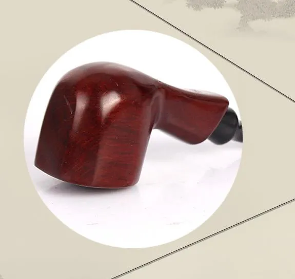 Red sandalwood wood craft pipe manual grinding diamond shaped smoking set solid wood pipe smoking accessories