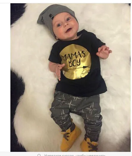 Bebek Giysileri Boys Giyim Setleri 2018 Yaz INS Rahat Tarzı Bebek Pamuk Suits Spor T Gömlek + Pantolon 2 Parça Çocuklar Çocuk Suits