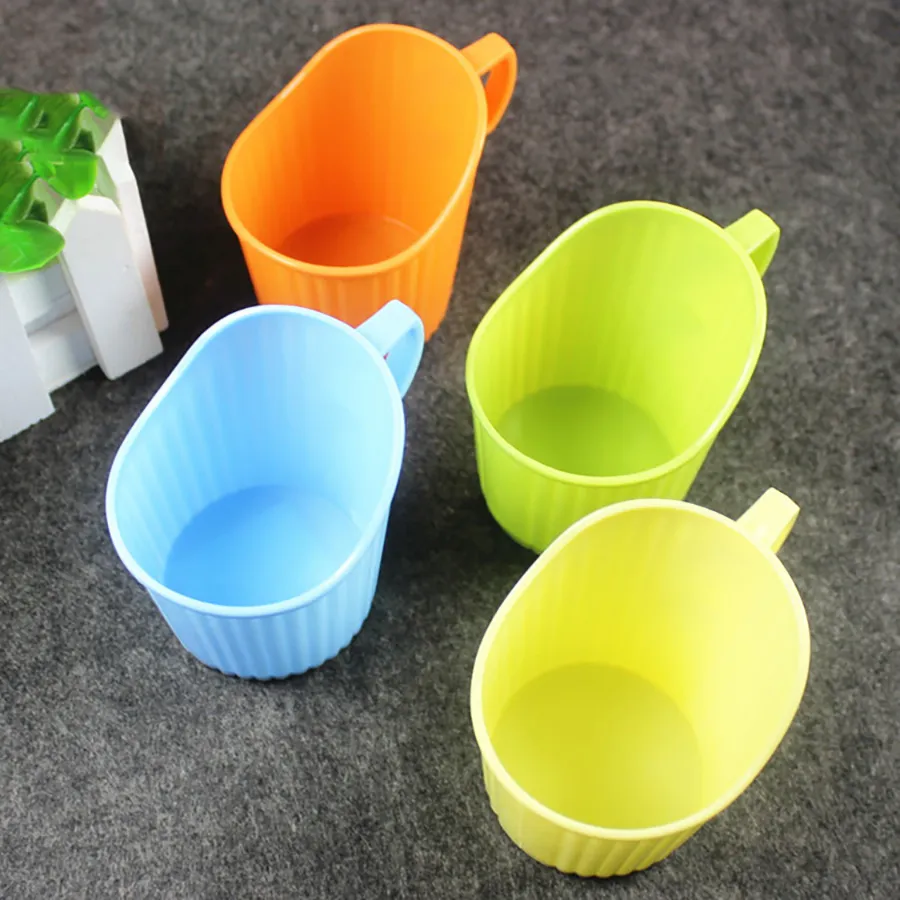 Set di 6 portabicchieri in polistirene di plastica di carta usa e getta con manico per tazza, set di utensili per caffè e tè, manico per bicchieri