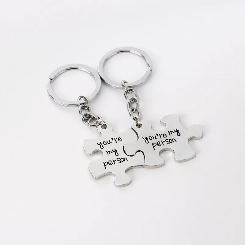 Couple Keyrings You Are My Person Keychain Lovers Friend Car Key Holder Mothers Day Gift For Dad Mom Kimter-D608S Z