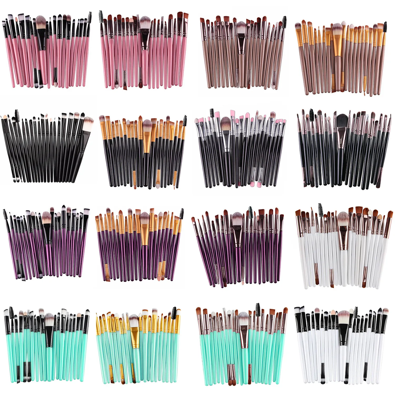 20pcs/set Professional Eyebrow Makeup Brush Eyeshadow Beauty Cosmetics Foundation Powder Brush Kit Face Lip Blending Brush Tools