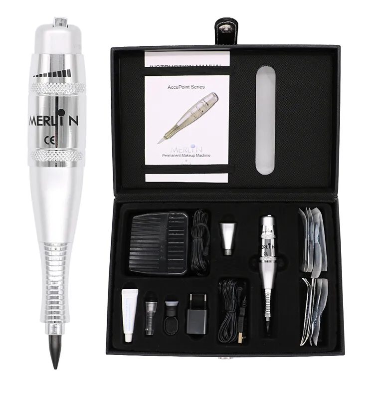 High quality Permanent Make Up Tattoo Machine Pen For Eyebrows Forever Make Up Microblading Tattoo Kit With Needles Ink Power Supply