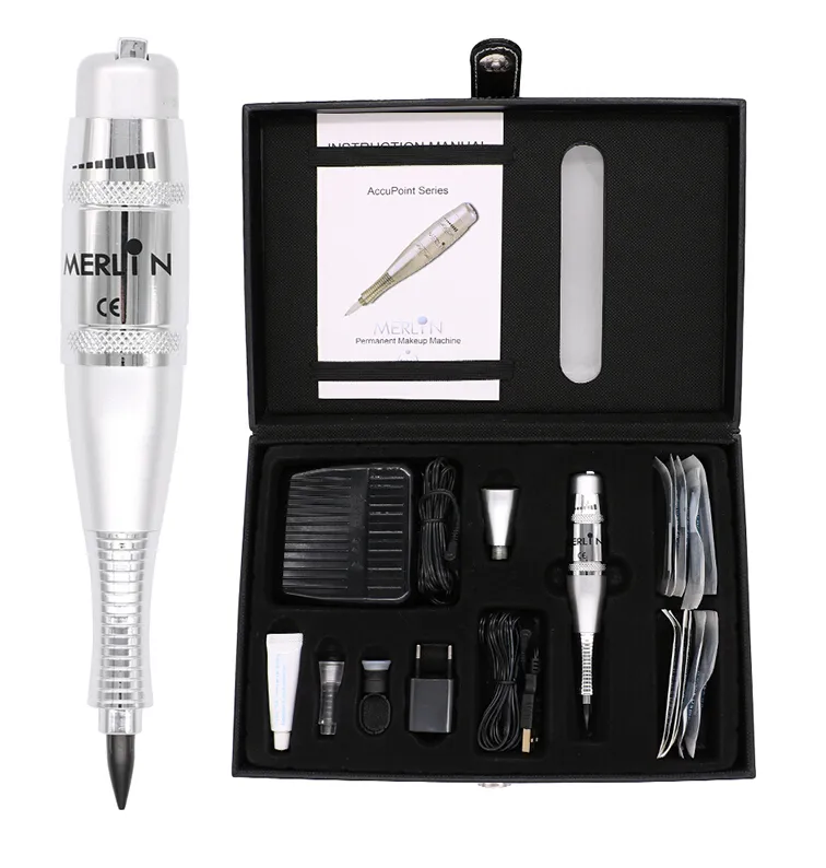 Hochwertiger Permanent Make Up Tattoo Maschinenstift für Augenbrauen Forever Make Up Microblading Tattoo Kit mit Nadeln Tinte Netzteil