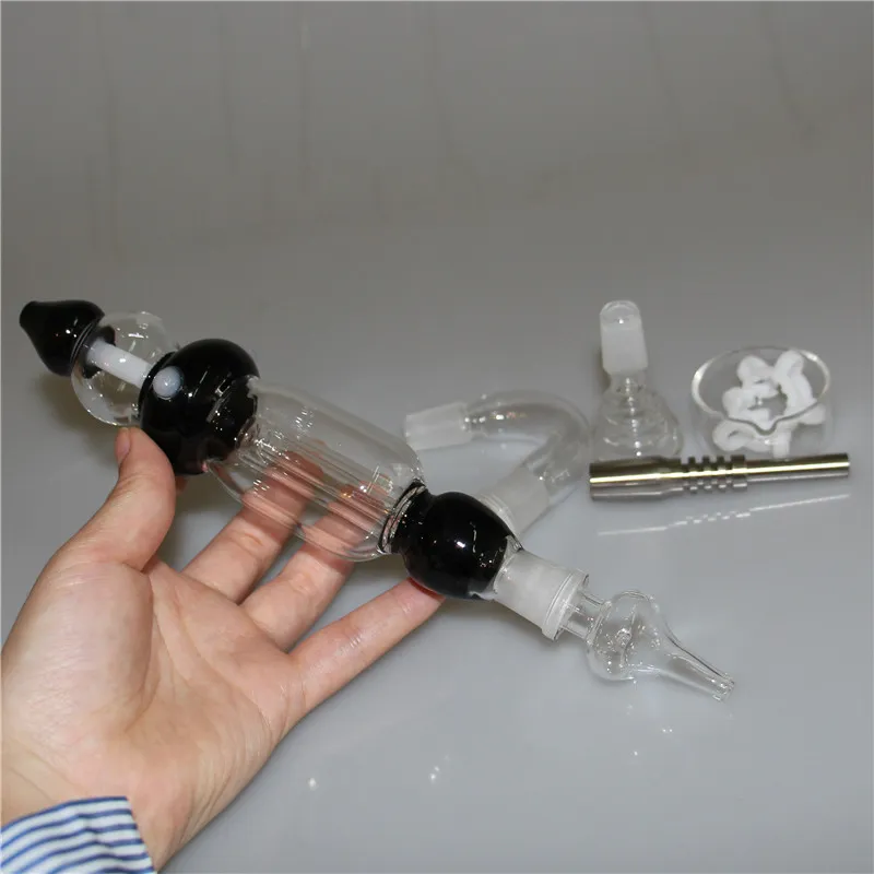 Kits de bong de tuyau de narguilé Mini Dab Rig Bangs de tuyau d'eau en verre Petites plates-formes pétrolières colorées avec clou en titane