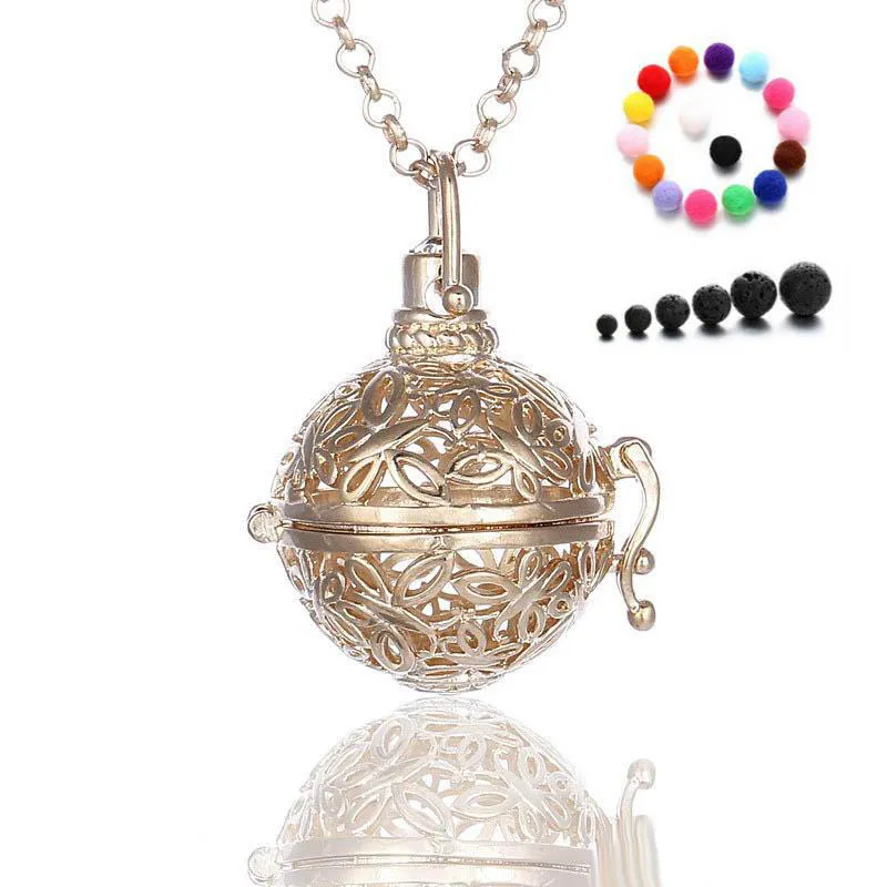 Aromatherapy Diffuser Necklace Lava Stone Essential Oil Diffuser Necklaces Aromatherapy Pendants Fashion Jewelry Holiday Gifts 3 Colours