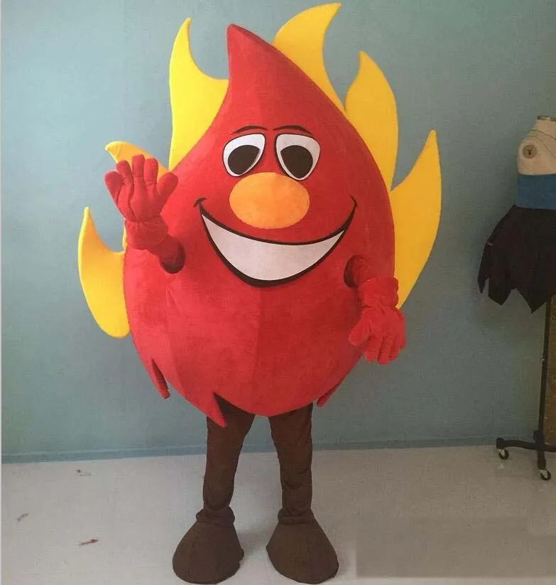 2018 hot sale red big fire mascot costume for adult to wear