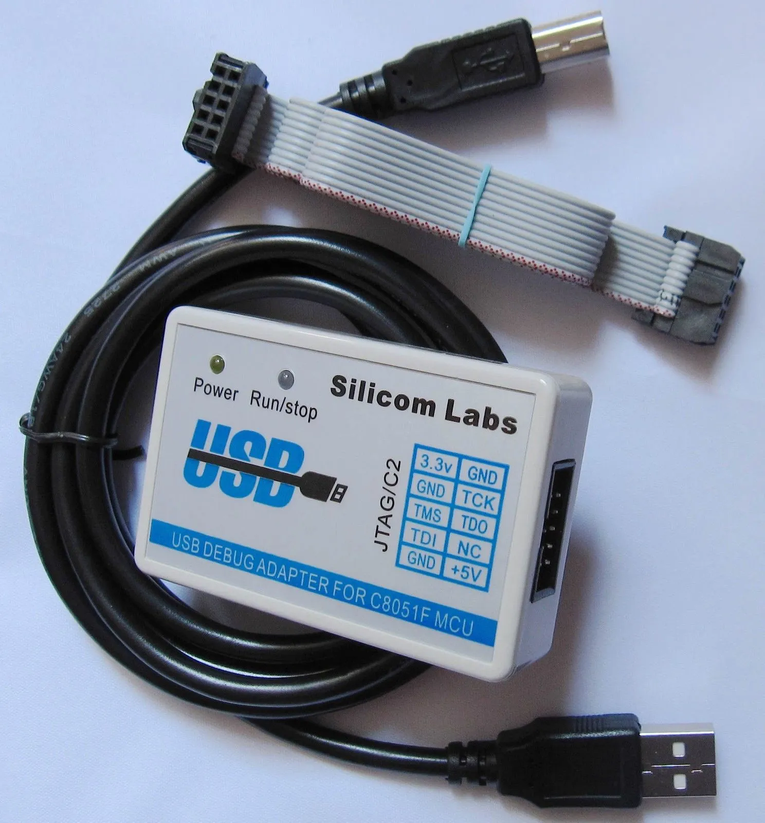 C8051F MCU Emulator U-EC6 USB Debug Adapter – JTAG/C2 Modus, Mit Kabel
