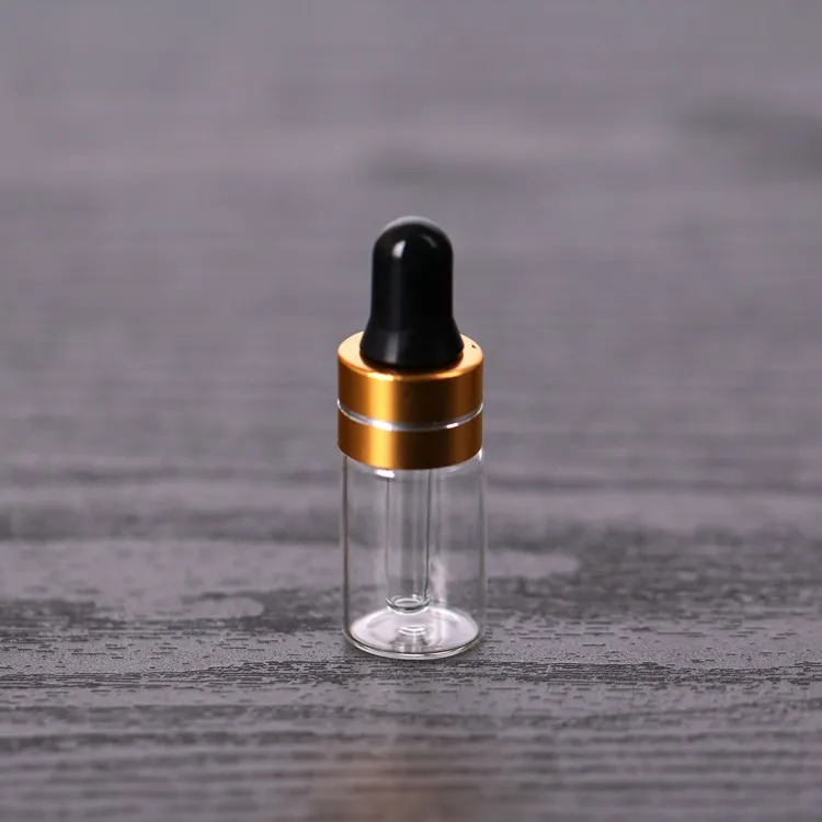 lot 1ml2ml3ml5ml en verre vide huiles essentielles bouteilles de compte-gouttes dans des flacons de sérum mini-ambre rechargeables avec Piette1724174