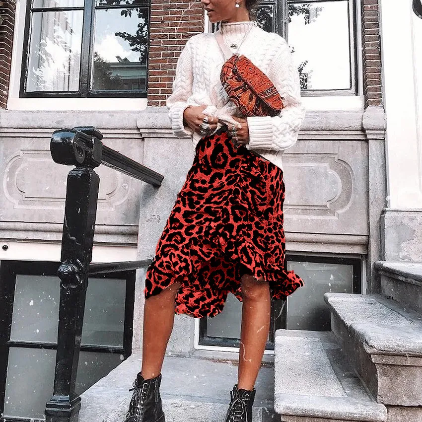 Jupe leopard asymetrique hotsell