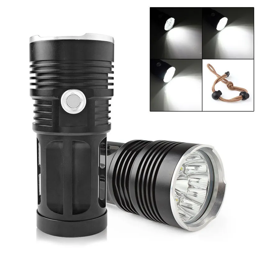 New Arrival Super 34000LM 14x XM-L T6 LED Flashlight Torch 4x 18650 Hunting Light Lamp XM-L T6 Torch Light1845446