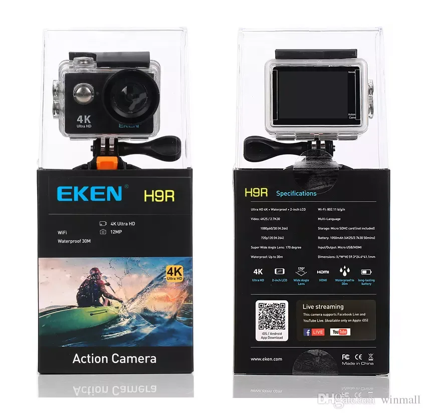 Original H9 Action Camera Ultra HD 4K / 30fps WiFi 2.0 170D Gopro Sport  Camera