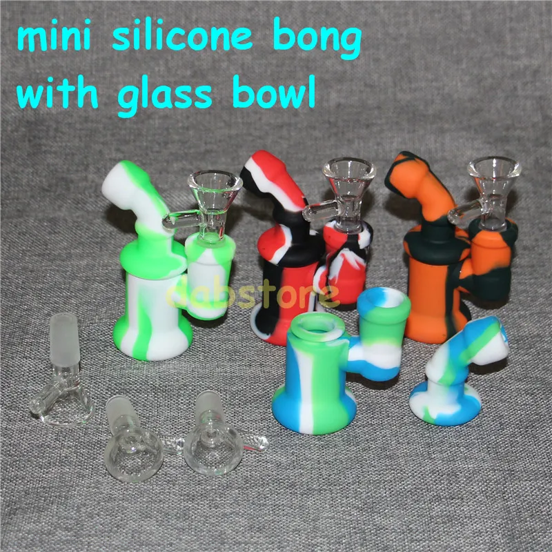 Kreativ design silikon tobaksrör rökning mini vatten hookah bong multi färger bärbar shisha hand