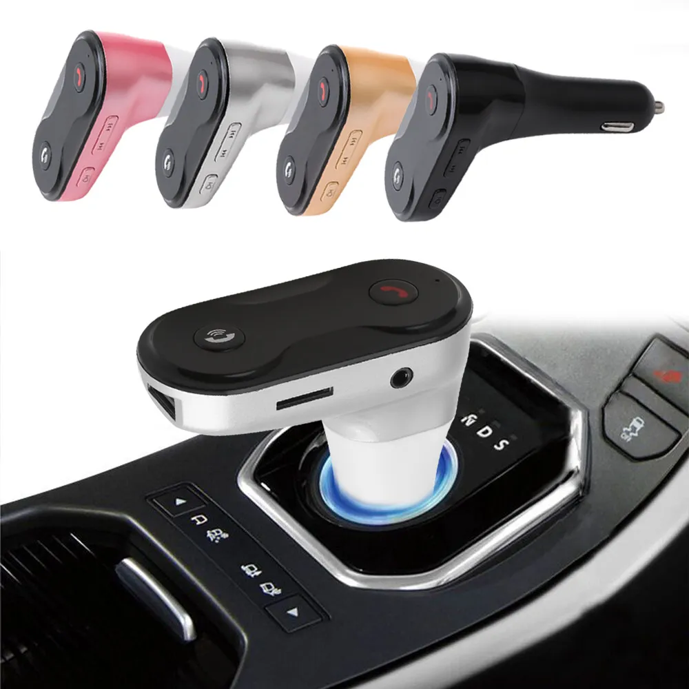 Wireless FM Transmitter Modulator Bluetooth Car Kit G7 Charger upgrade to C8 AUX Hands Free Music Mini MP3 Player Styling