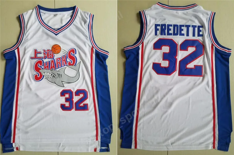 New Style 32 Jimmer Fredette Shanghai Sharks Trikots Herren University College Movie Basketball Fredette Jersey Team Weiß genäht