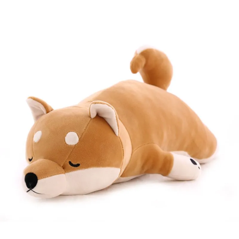 Dorimytrader Kawaii Lying Animal Akita Plush Toy Pillow Stuffed Cartoon Anime Shiba Inu Dog Doll for Children Gift 39inch 100cm DY61610