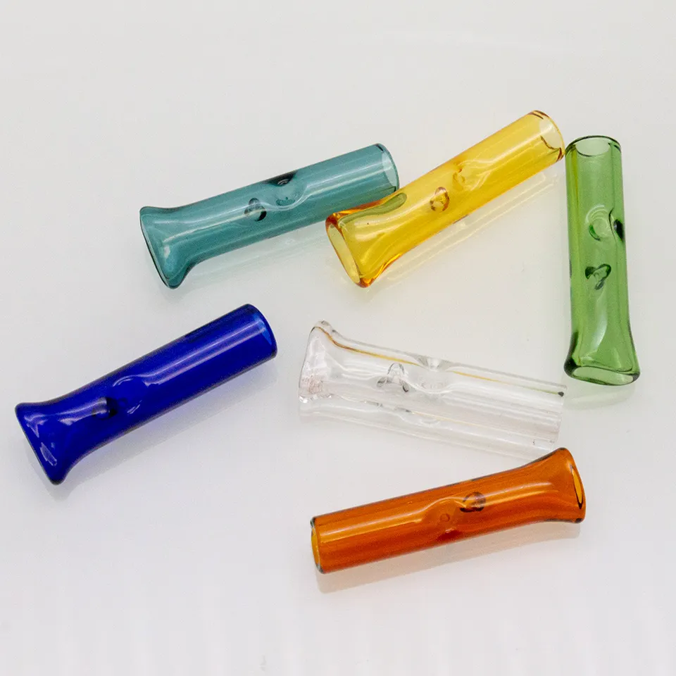 Round & Flat Mouth Glass Filter Tips Clear Tube For Hookahs Dry Herb