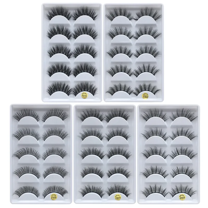 5pairs/lot mink eyelashes 3d mink lashes natural long mink eyelashes 3d false eyelashes full strip eye lashes