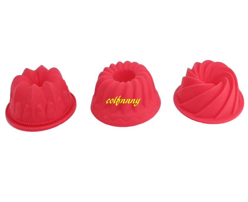 50pcs / lot Livraison gratuite 6.5cm dia Forme ronde ROUGE Silicone Muffin Cases Moule Gâteau Cupcake Liner Moule De Cuisson