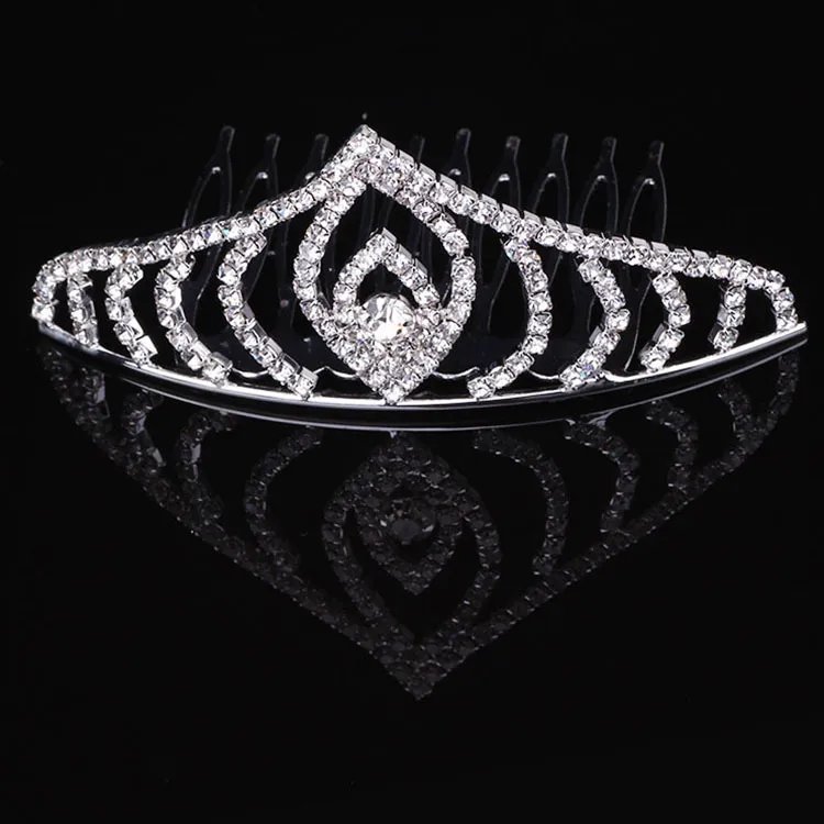 Filles couronnes avec strass bijoux de mariage bijoux de mariée hachoirs anniversaire perspicace performance pageant crystal diadras accessoires de mariage # BW-T073