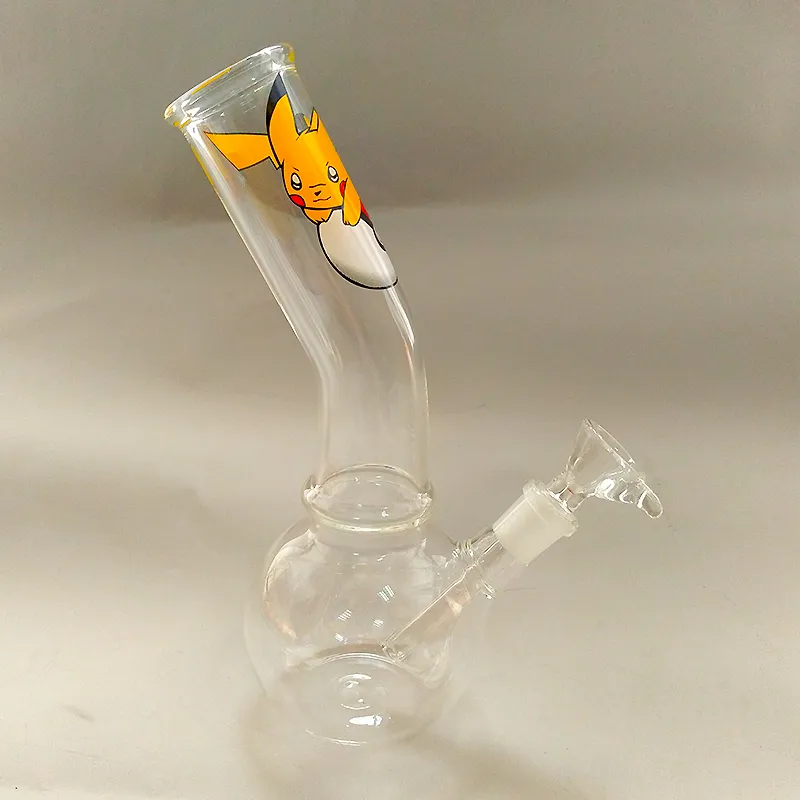 Glass Bongs Oil Rig Pikachu Logo Water Pipes Beaker Bong Glass Water