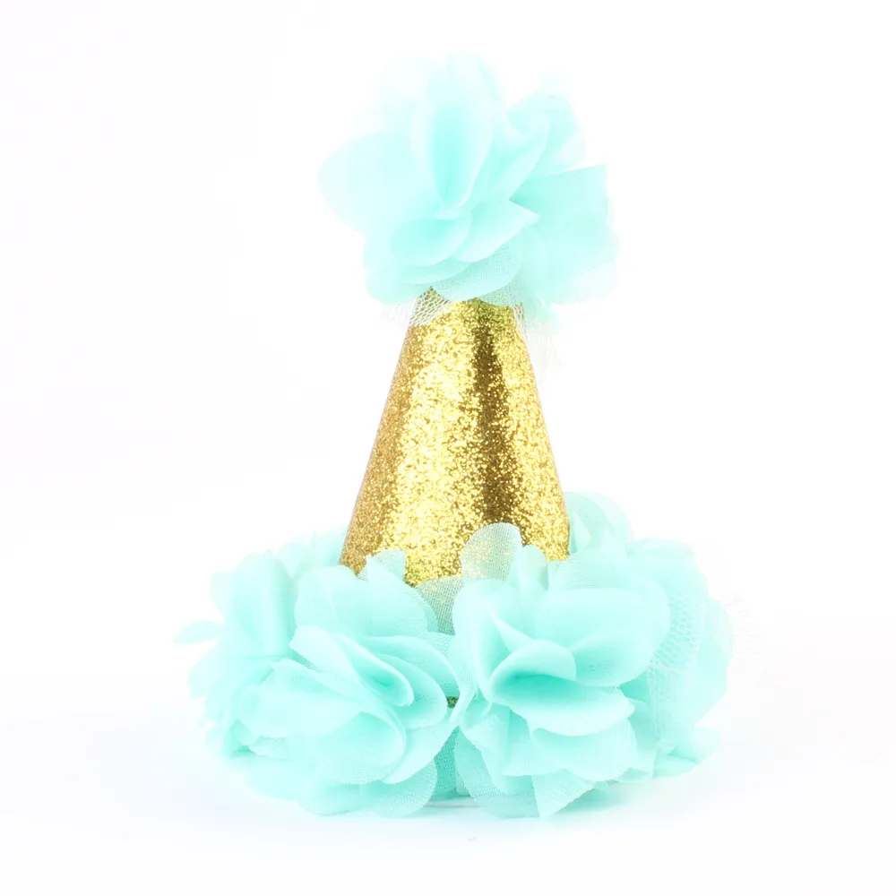 Baby Blumenkronen -Stirnbänder für Mädchen Gold Kronhaarband Kinder DIY Hair Accessoires Geburtstag Prinzessin Stirnbänder Neugeborene Pograph6070724