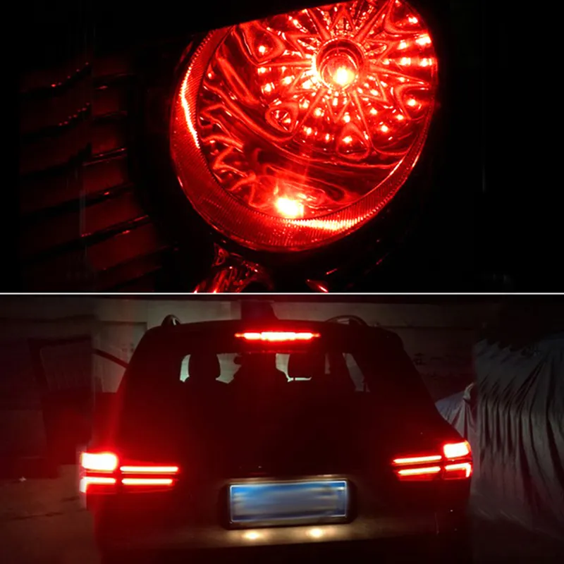 P21/5W CAR CAR BAY15D LED LED 1157 إشارة الذيل الفرامل توقف عكس DRL LIGHT 5W 3014 57 LED SMD صفراء أحمر 6000K أبيض