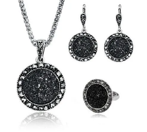 novo hot moda colar anel preto colar, conjunto de três peças, simples moda coreano colar, clavícula feminina cadeia, moda clássica, d