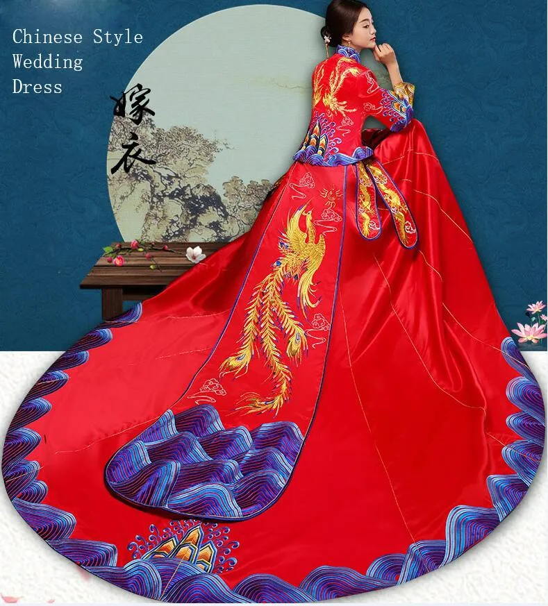 2020 New Chinese Bridal Dress For Women Married Pregnant Women Xiuhe Dragon  And Phoenix Gown Dress Slimming Kimono From Jingzherui, $120.61 | DHgate.Com