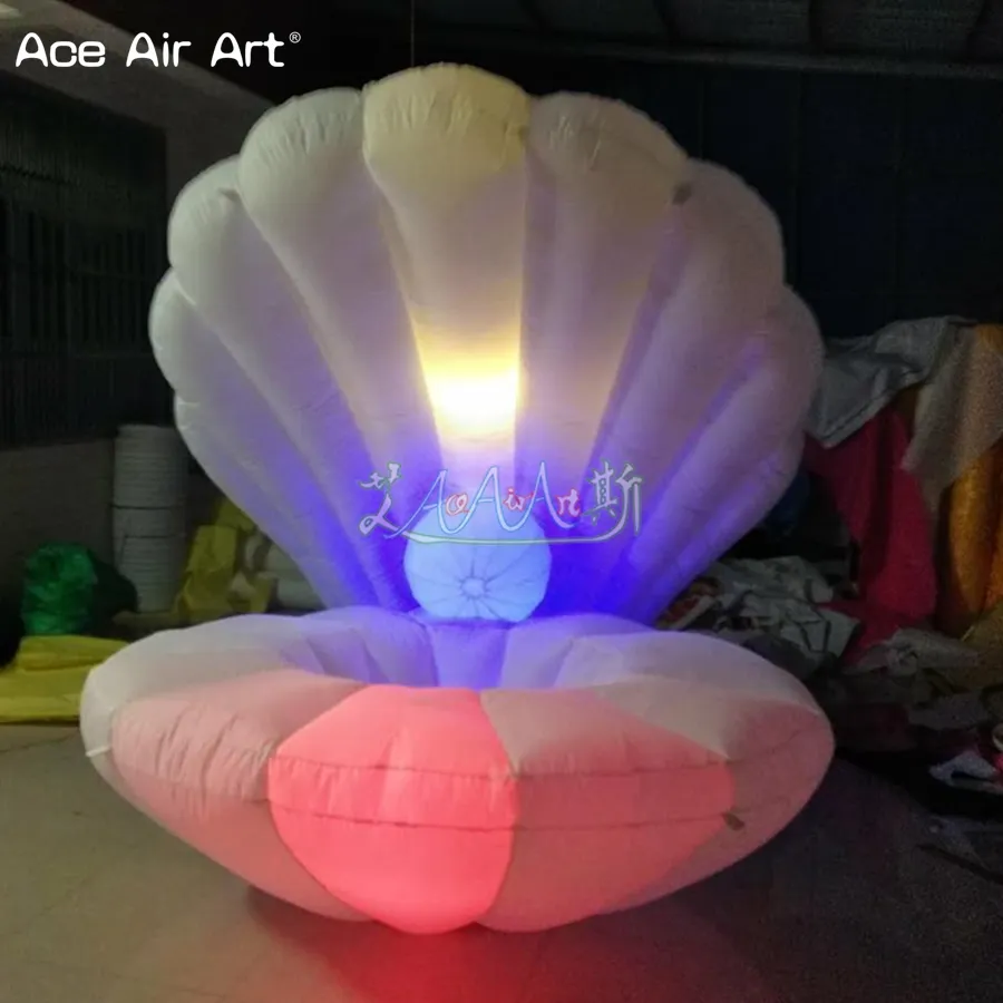 2022 New Arrived Led Inflatable Seashell  Inflatable Crabshell Clamshell For Wedding Decoration