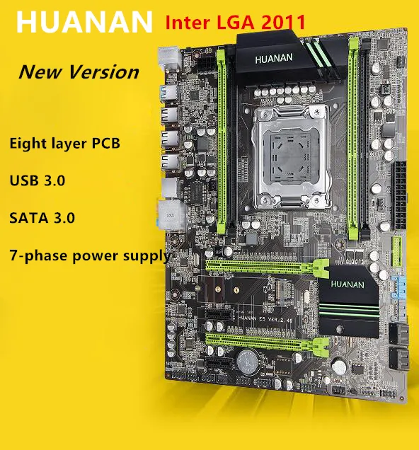 HUANAN golden V2.49 X79 motherboard LGA2011 ATX USB3.0 SATA3 PCI-E NVME M.2 SSD port Support REG ECC memory and Xeon E5 processor
