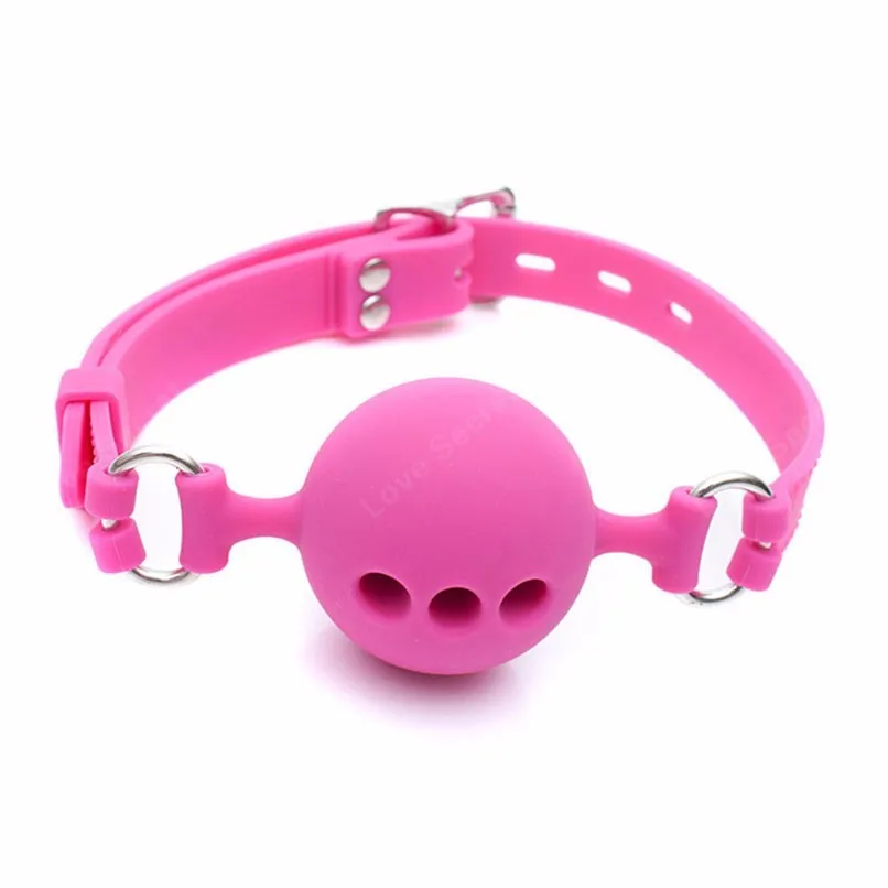 Bavaglio a sfera a bocca aperta in silicone pieno da 38 mm/43 mm/48 mm nel gioco per adulti Bondage Restrizioni Prodotti del sesso Giocattolo erotico BDSM_voghion.com