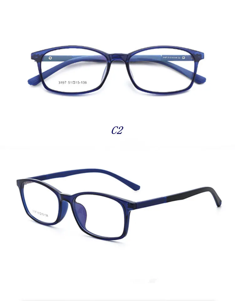 Nouvelle arrivée pas cher bon cadre lunettes de qualité cadre 3197 TR90 avec un objectif clair de lunettes ultra-légères 51-15-138 prix de gros